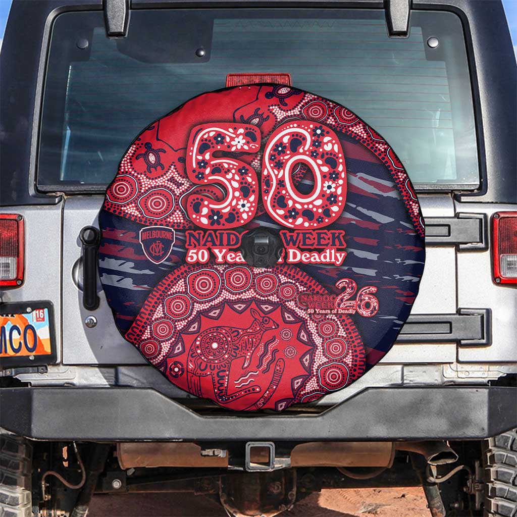 Melbourne Demons NAIDOC Week 2026 Spare Tire Cover Australian Aboriginal Dot Art Dreamtime Pattern Style