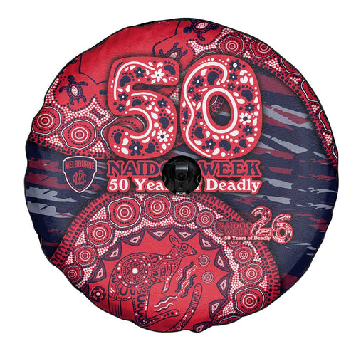 Melbourne Demons NAIDOC Week 2026 Spare Tire Cover Australian Aboriginal Dot Art Dreamtime Pattern Style