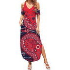 Melbourne Demons NAIDOC Week 2026 Summer Maxi Dress Australian Aboriginal Dot Art Dreamtime Pattern Style