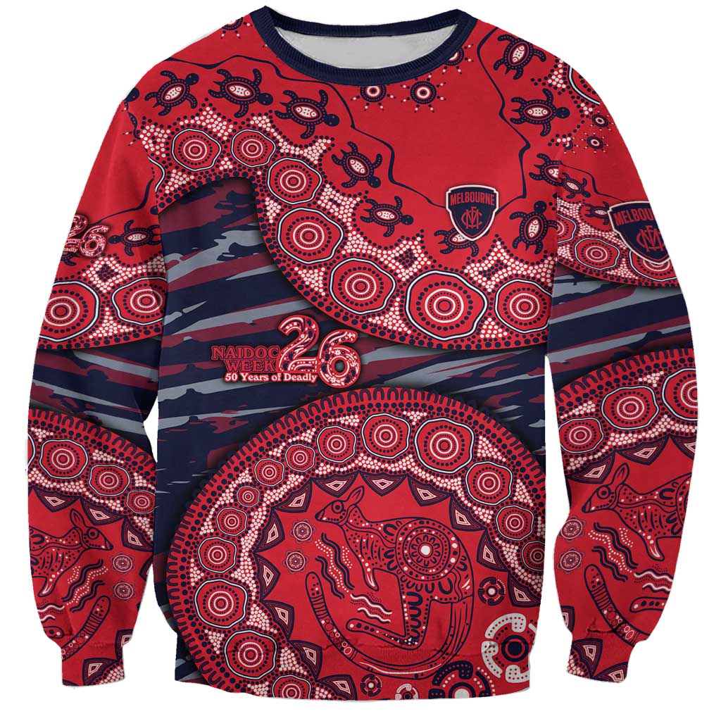 Melbourne Demons NAIDOC Week 2026 Sweatshirt Australian Aboriginal Dot Art Dreamtime Pattern Style