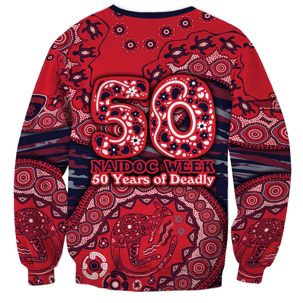 Melbourne Demons NAIDOC Week 2026 Sweatshirt Australian Aboriginal Dot Art Dreamtime Pattern Style