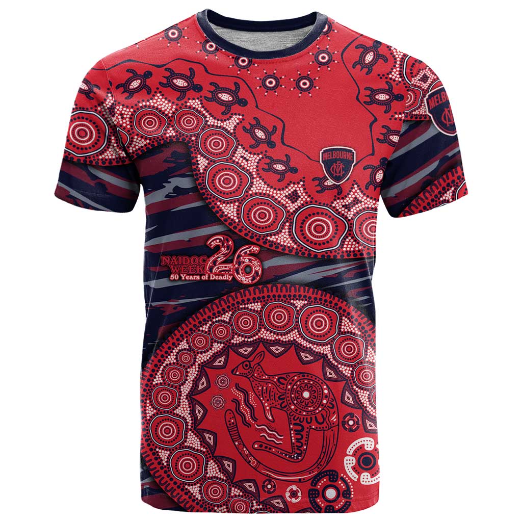 Melbourne Demons NAIDOC Week 2026 T Shirt Australian Aboriginal Dot Art Dreamtime Pattern Style