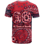Melbourne Demons NAIDOC Week 2026 T Shirt Australian Aboriginal Dot Art Dreamtime Pattern Style