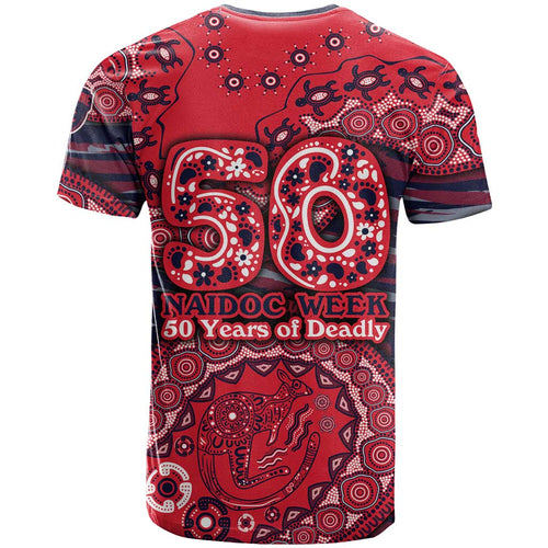 Melbourne Demons NAIDOC Week 2026 T Shirt Australian Aboriginal Dot Art Dreamtime Pattern Style