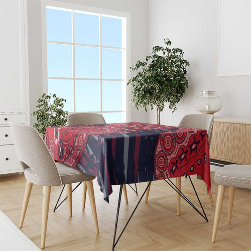 Melbourne Demons NAIDOC Week 2026 Tablecloth Australian Aboriginal Dot Art Dreamtime Pattern Style
