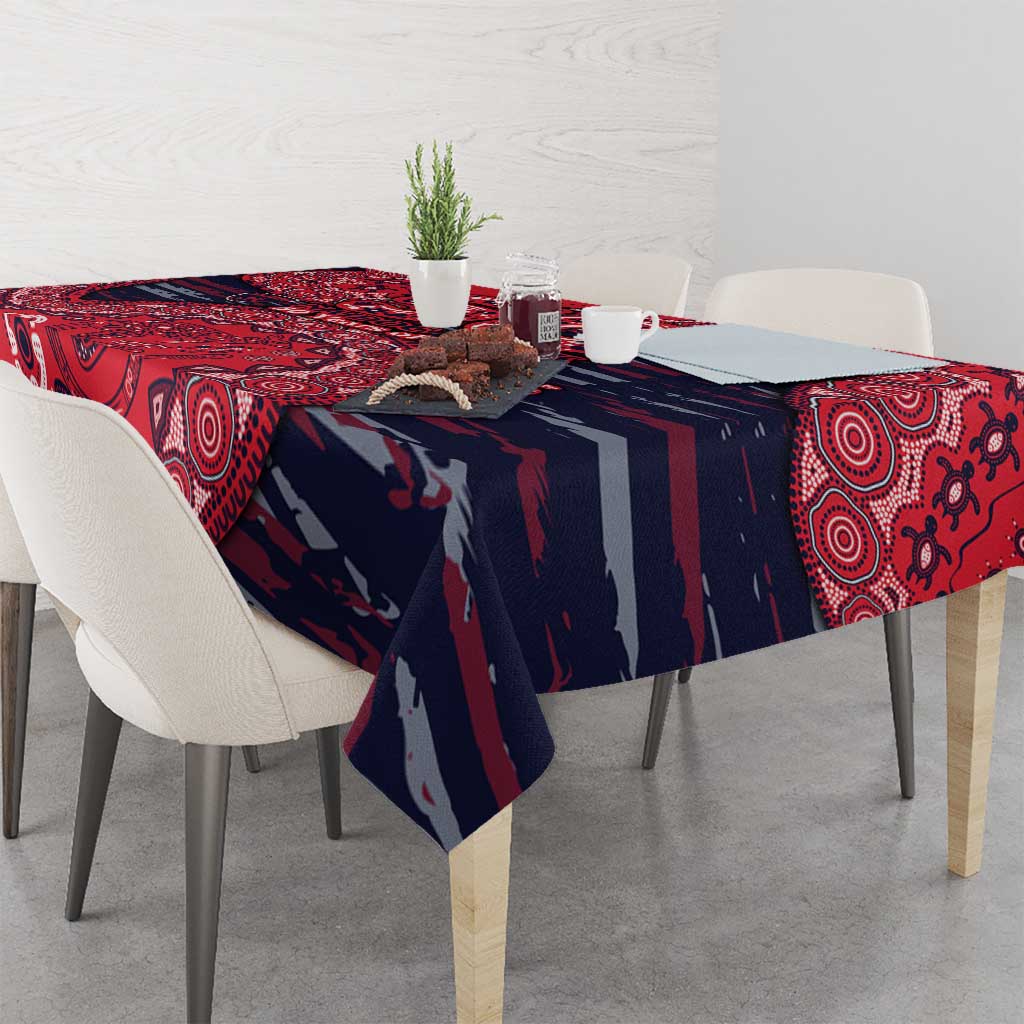 Melbourne Demons NAIDOC Week 2026 Tablecloth Australian Aboriginal Dot Art Dreamtime Pattern Style