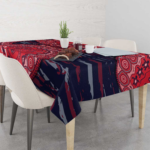 Melbourne Demons NAIDOC Week 2026 Tablecloth Australian Aboriginal Dot Art Dreamtime Pattern Style