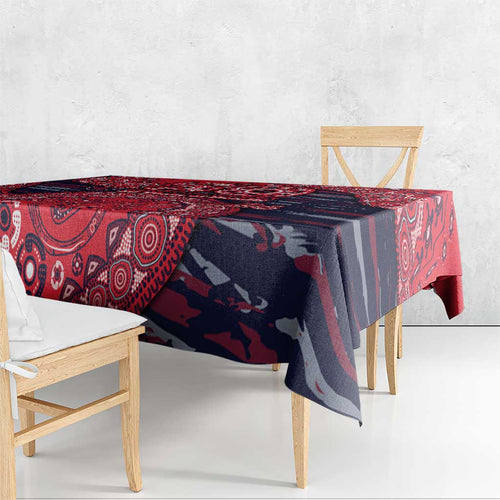 Melbourne Demons NAIDOC Week 2026 Tablecloth Australian Aboriginal Dot Art Dreamtime Pattern Style