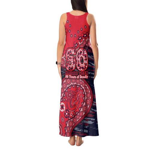 Melbourne Demons NAIDOC Week 2026 Tank Maxi Dress Australian Aboriginal Dot Art Dreamtime Pattern Style