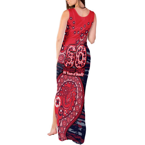 Melbourne Demons NAIDOC Week 2026 Tank Maxi Dress Australian Aboriginal Dot Art Dreamtime Pattern Style