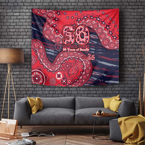Melbourne Demons NAIDOC Week 2026 Tapestry Australian Aboriginal Dot Art Dreamtime Pattern Style