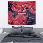 Melbourne Demons NAIDOC Week 2026 Tapestry Australian Aboriginal Dot Art Dreamtime Pattern Style