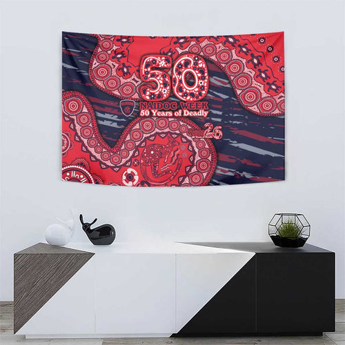 Melbourne Demons NAIDOC Week 2026 Tapestry Australian Aboriginal Dot Art Dreamtime Pattern Style