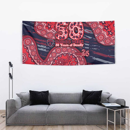 Melbourne Demons NAIDOC Week 2026 Tapestry Australian Aboriginal Dot Art Dreamtime Pattern Style