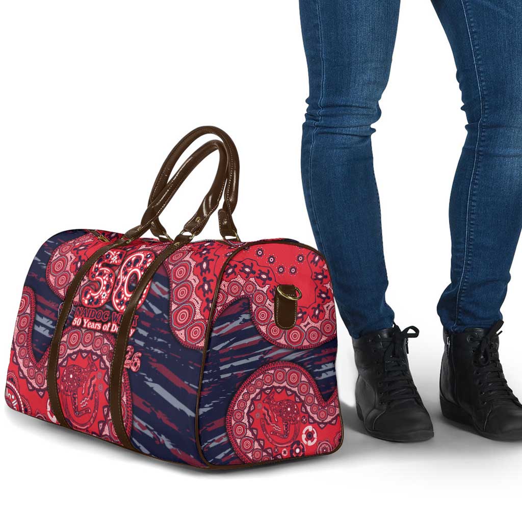 Melbourne Demons NAIDOC Week 2026 Travel Bag Australian Aboriginal Dot Art Dreamtime Pattern Style