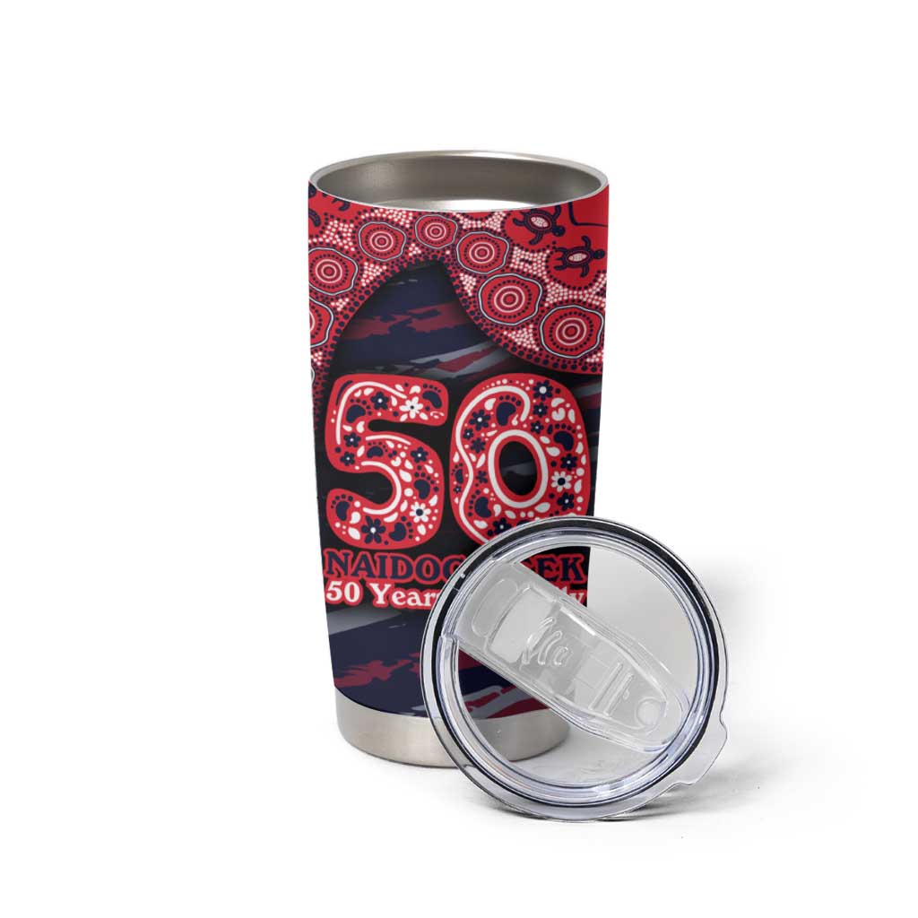 Melbourne Demons NAIDOC Week 2026 Tumbler Cup Australian Aboriginal Dot Art Dreamtime Pattern Style