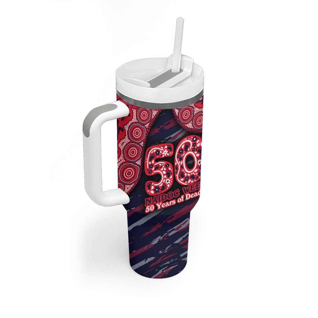 Melbourne Demons NAIDOC Week 2026 Tumbler With Handle Australian Aboriginal Dot Art Dreamtime Pattern Style