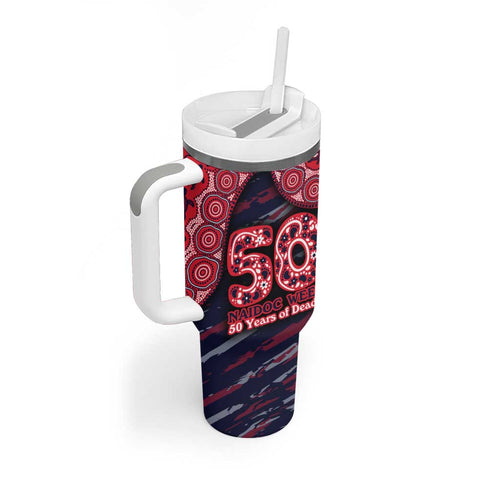 Melbourne Demons NAIDOC Week 2026 Tumbler With Handle Australian Aboriginal Dot Art Dreamtime Pattern Style