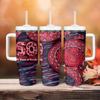 Melbourne Demons NAIDOC Week 2026 Tumbler With Handle Australian Aboriginal Dot Art Dreamtime Pattern Style