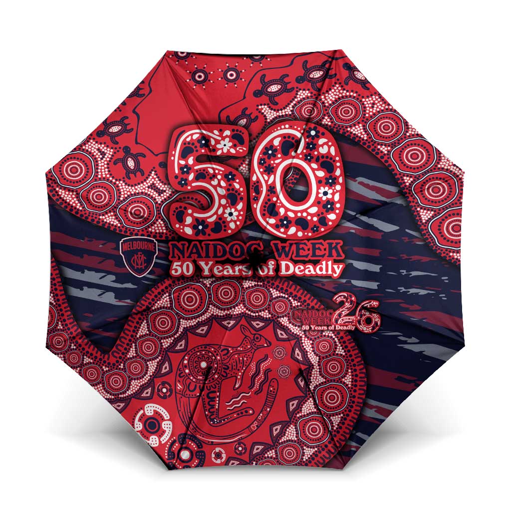 Melbourne Demons NAIDOC Week 2026 Umbrella Australian Aboriginal Dot Art Dreamtime Pattern Style