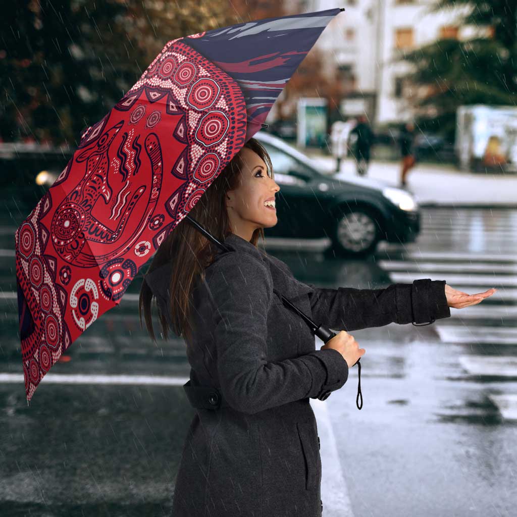 Melbourne Demons NAIDOC Week 2026 Umbrella Australian Aboriginal Dot Art Dreamtime Pattern Style