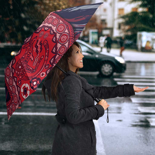Melbourne Demons NAIDOC Week 2026 Umbrella Australian Aboriginal Dot Art Dreamtime Pattern Style