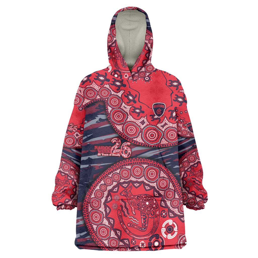 Melbourne Demons NAIDOC Week 2026 Wearable Blanket Hoodie Australian Aboriginal Dot Art Dreamtime Pattern Style