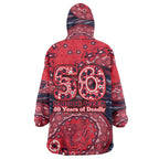 Melbourne Demons NAIDOC Week 2026 Wearable Blanket Hoodie Australian Aboriginal Dot Art Dreamtime Pattern Style