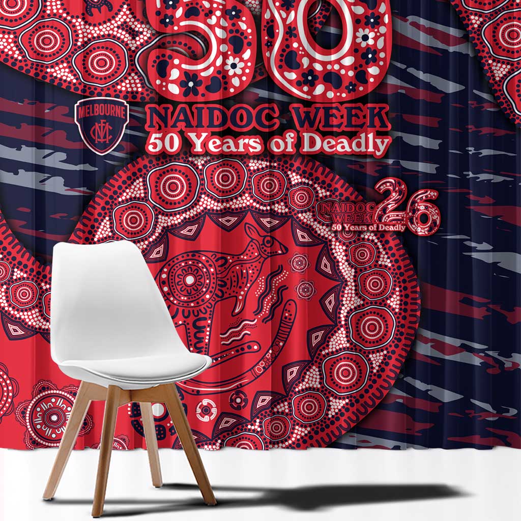 Melbourne Demons NAIDOC Week 2026 Window Curtain Australian Aboriginal Dot Art Dreamtime Pattern Style