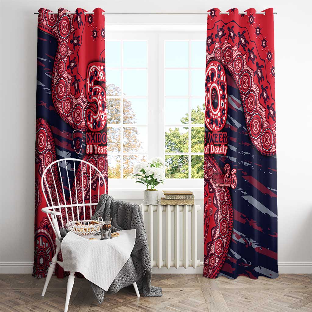 Melbourne Demons NAIDOC Week 2026 Window Curtain Australian Aboriginal Dot Art Dreamtime Pattern Style