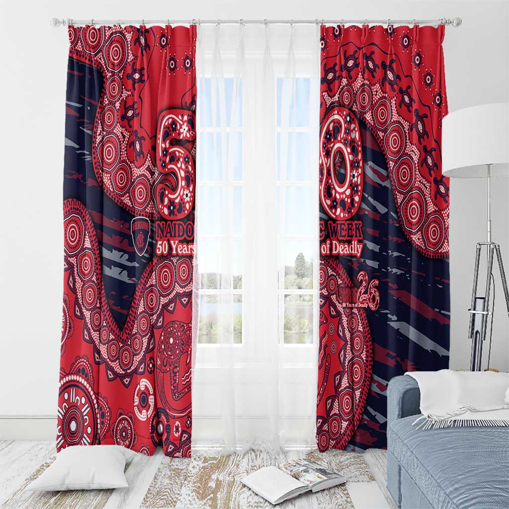 Melbourne Demons NAIDOC Week 2026 Window Curtain Australian Aboriginal Dot Art Dreamtime Pattern Style