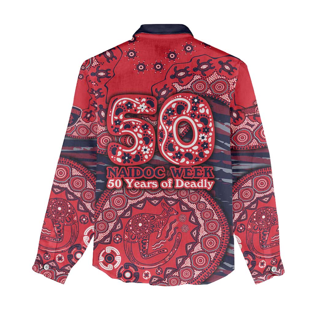 Melbourne Demons NAIDOC Week 2026 Women Casual Shirt Australian Aboriginal Dot Art Dreamtime Pattern Style