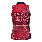 Melbourne Demons NAIDOC Week 2026 Women Sleeveless Polo Shirt Australian Aboriginal Dot Art Dreamtime Pattern Style