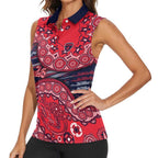 Melbourne Demons NAIDOC Week 2026 Women Sleeveless Polo Shirt Australian Aboriginal Dot Art Dreamtime Pattern Style