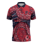 Melbourne Demons NAIDOC Week 2026 Zipper Polo Shirt Australian Aboriginal Dot Art Dreamtime Pattern Style
