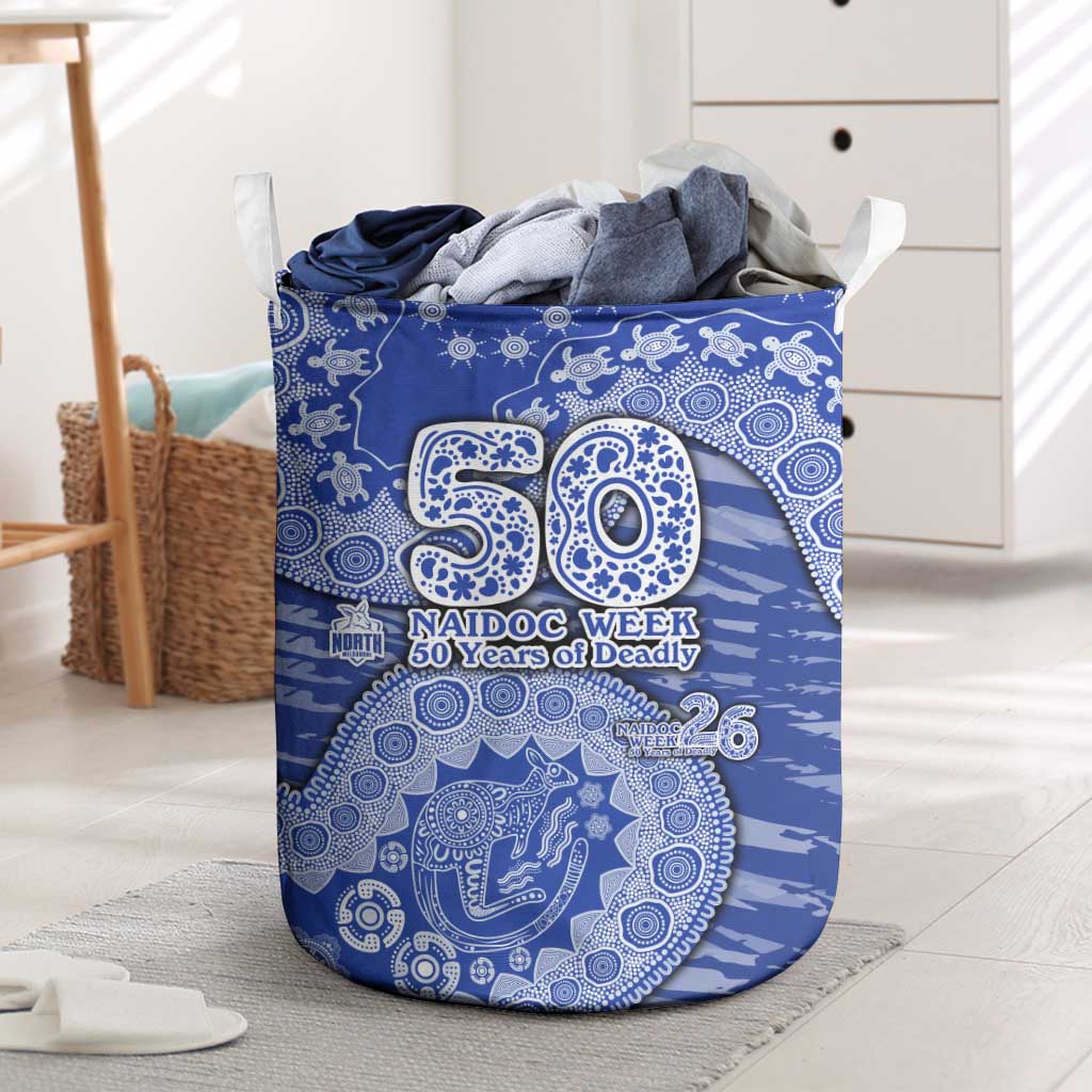 North Melbourne Kangaroos NAIDOC Week 2026 Laundry Basket Australian Aboriginal Dot Art Dreamtime Pattern Style