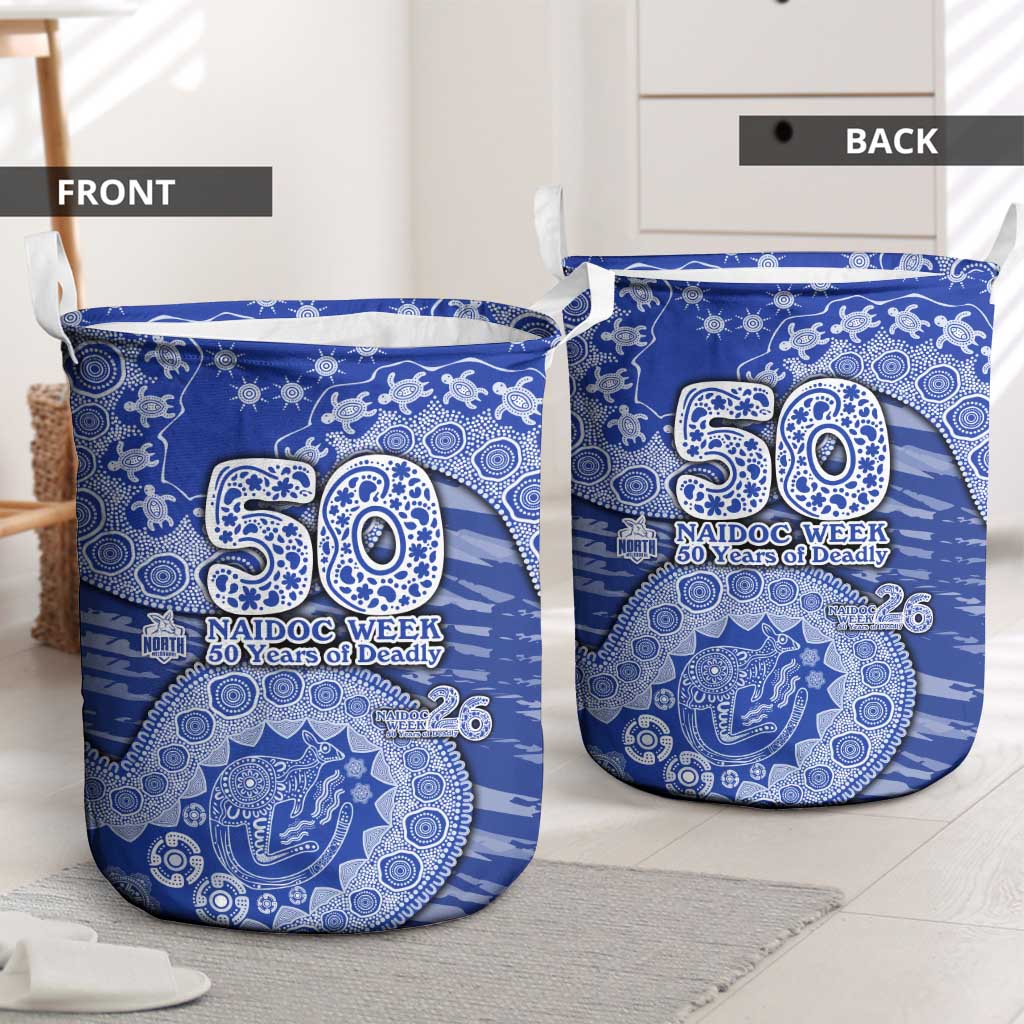North Melbourne Kangaroos NAIDOC Week 2026 Laundry Basket Australian Aboriginal Dot Art Dreamtime Pattern Style
