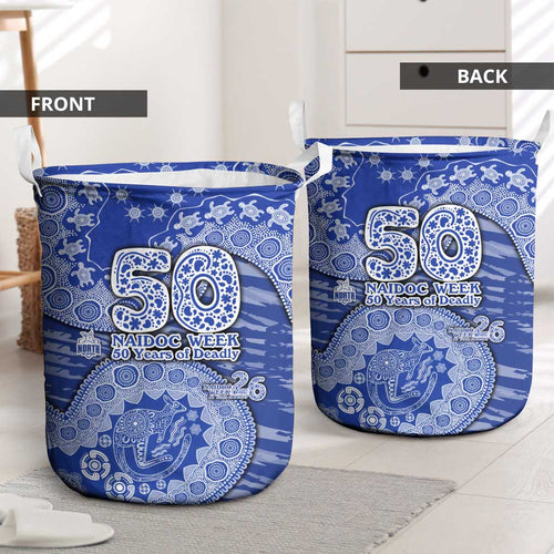 North Melbourne Kangaroos NAIDOC Week 2026 Laundry Basket Australian Aboriginal Dot Art Dreamtime Pattern Style