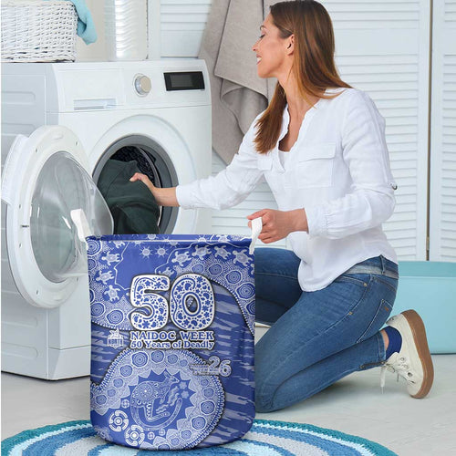 North Melbourne Kangaroos NAIDOC Week 2026 Laundry Basket Australian Aboriginal Dot Art Dreamtime Pattern Style