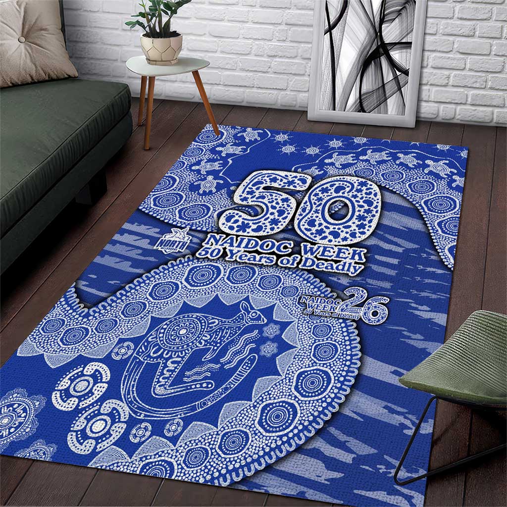North Melbourne Kangaroos NAIDOC Week 2026 Area Rug Australian Aboriginal Dot Art Dreamtime Pattern Style