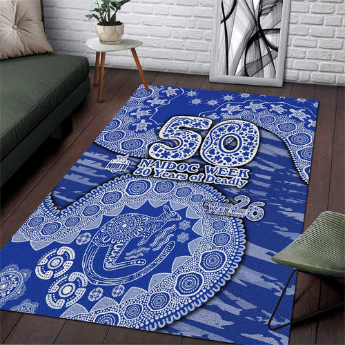 North Melbourne Kangaroos NAIDOC Week 2026 Area Rug Australian Aboriginal Dot Art Dreamtime Pattern Style