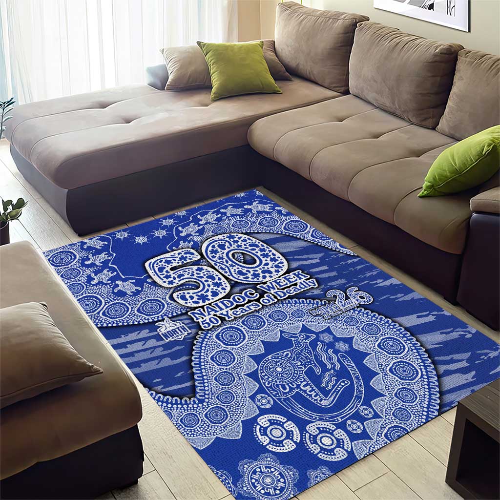 North Melbourne Kangaroos NAIDOC Week 2026 Area Rug Australian Aboriginal Dot Art Dreamtime Pattern Style