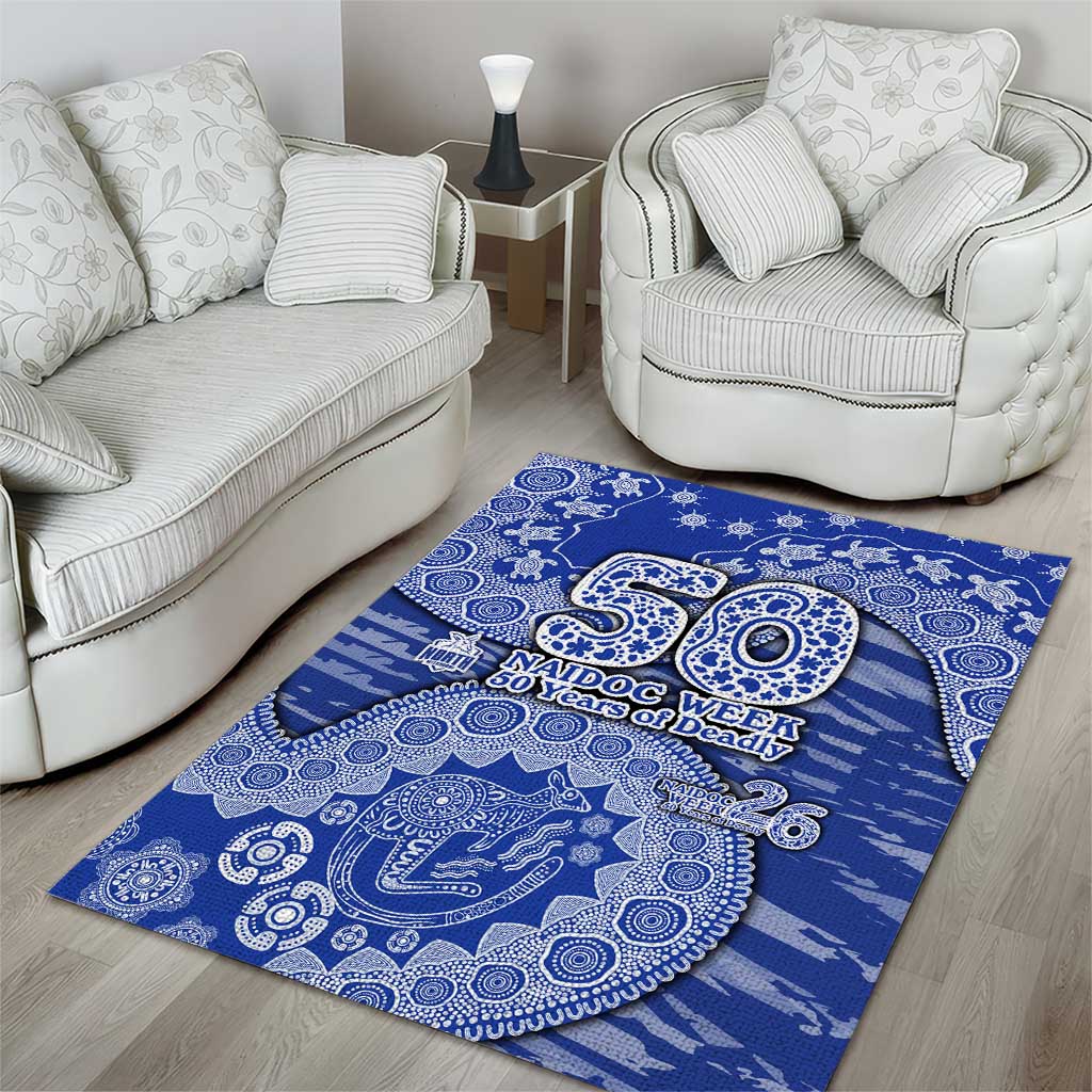 North Melbourne Kangaroos NAIDOC Week 2026 Area Rug Australian Aboriginal Dot Art Dreamtime Pattern Style