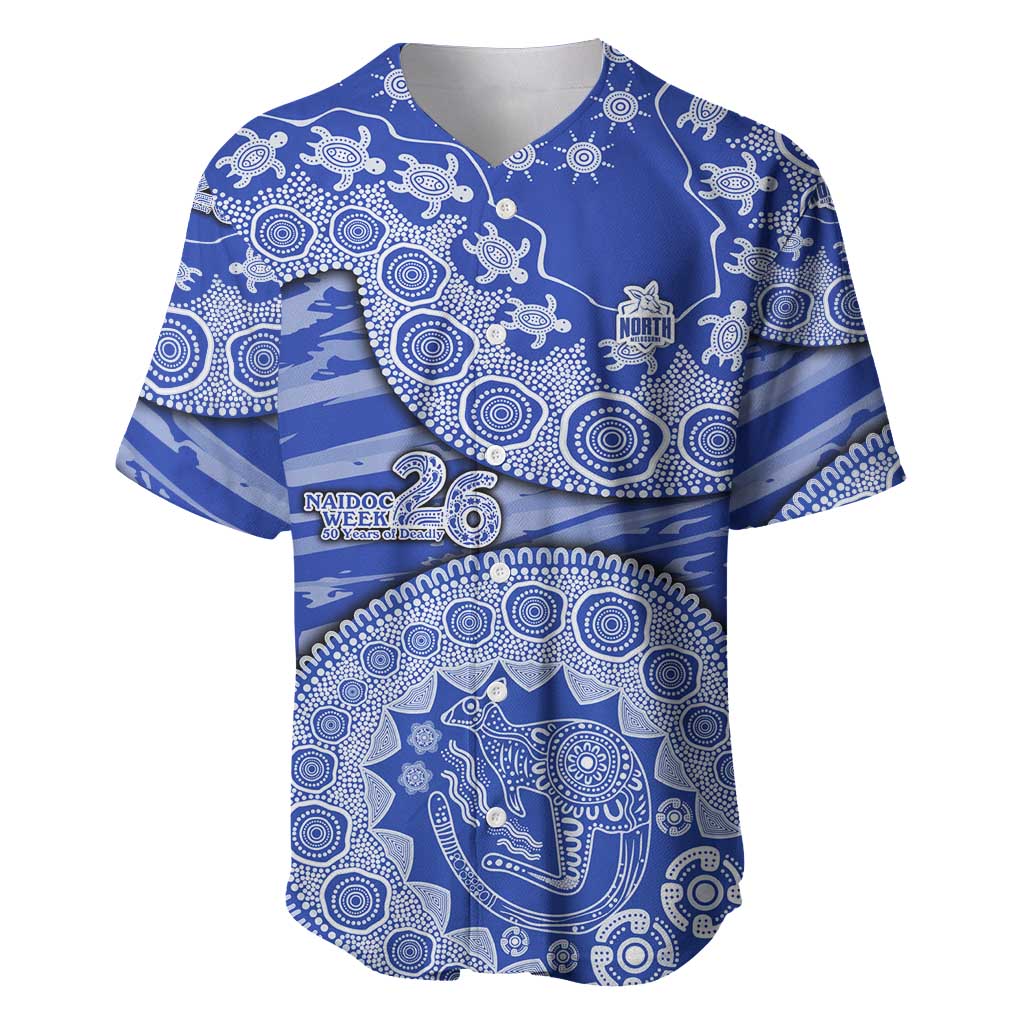 North Melbourne Kangaroos NAIDOC Week 2026 Baseball Jersey Australian Aboriginal Dot Art Dreamtime Pattern Style