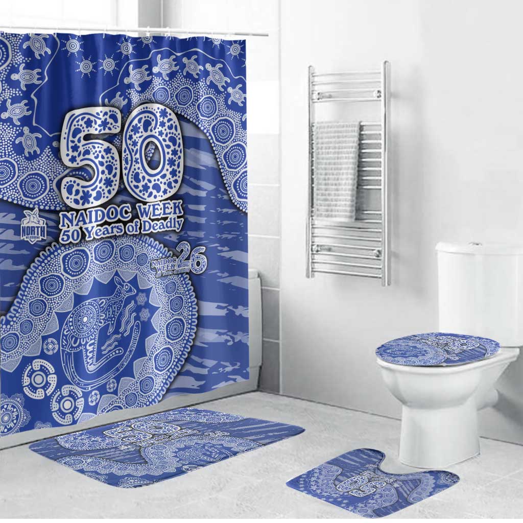 North Melbourne Kangaroos NAIDOC Week 2026 Bathroom Set Australian Aboriginal Dot Art Dreamtime Pattern Style