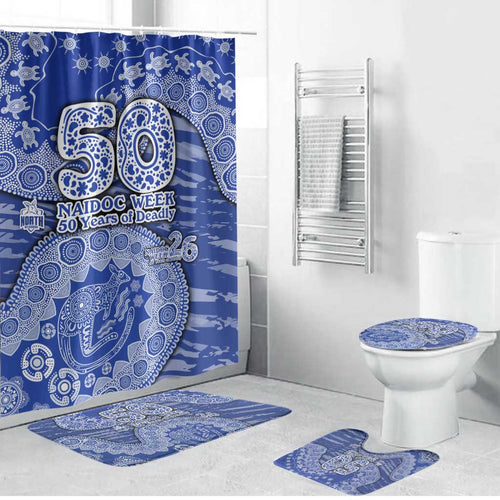 North Melbourne Kangaroos NAIDOC Week 2026 Bathroom Set Australian Aboriginal Dot Art Dreamtime Pattern Style