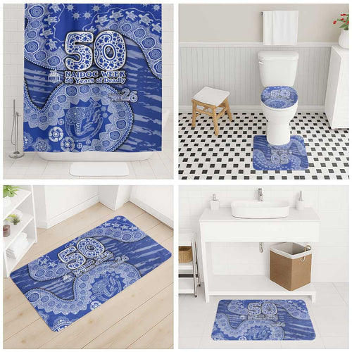 North Melbourne Kangaroos NAIDOC Week 2026 Bathroom Set Australian Aboriginal Dot Art Dreamtime Pattern Style