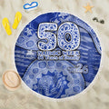 North Melbourne Kangaroos NAIDOC Week 2026 Beach Blanket Australian Aboriginal Dot Art Dreamtime Pattern Style