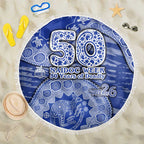North Melbourne Kangaroos NAIDOC Week 2026 Beach Blanket Australian Aboriginal Dot Art Dreamtime Pattern Style