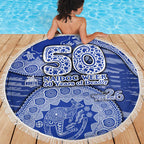 North Melbourne Kangaroos NAIDOC Week 2026 Beach Blanket Australian Aboriginal Dot Art Dreamtime Pattern Style